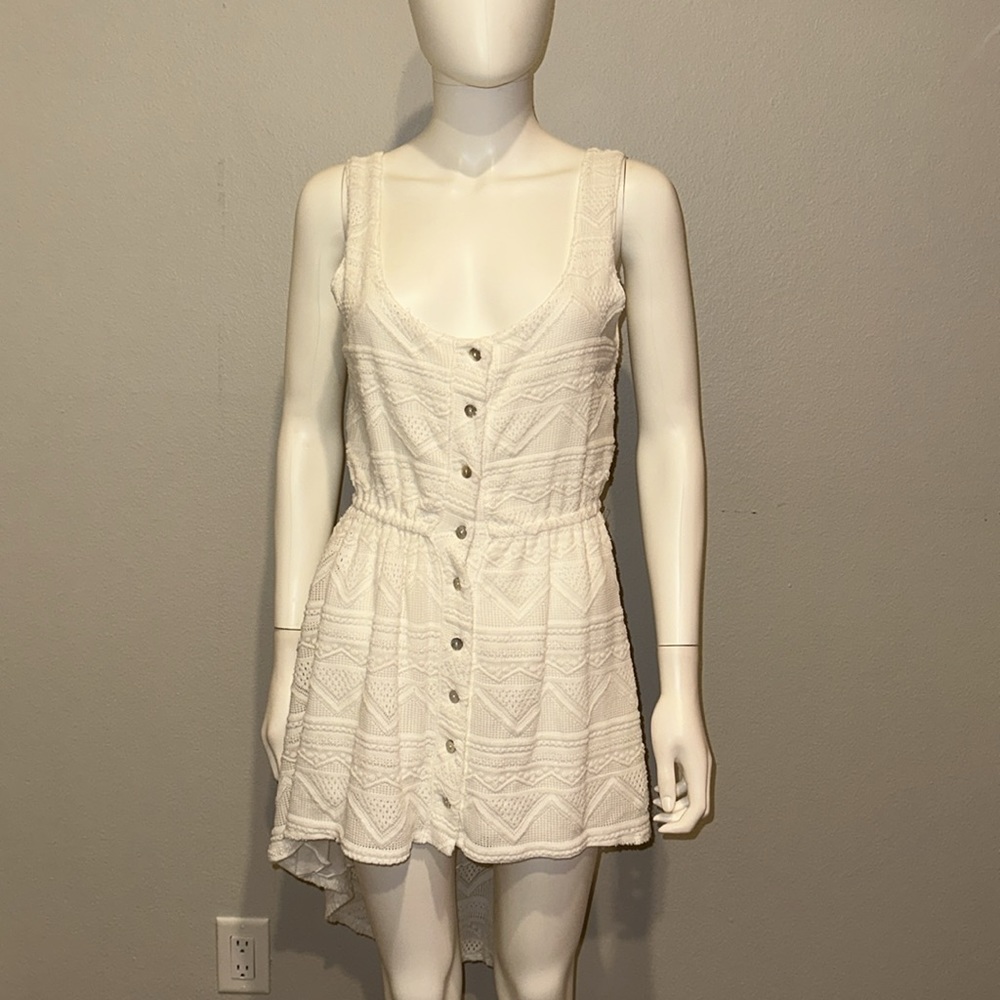 Jen’s Pirate Booty Free People *Maverick* white Aztec hi low tank tunic top M - Picture 3 of 11